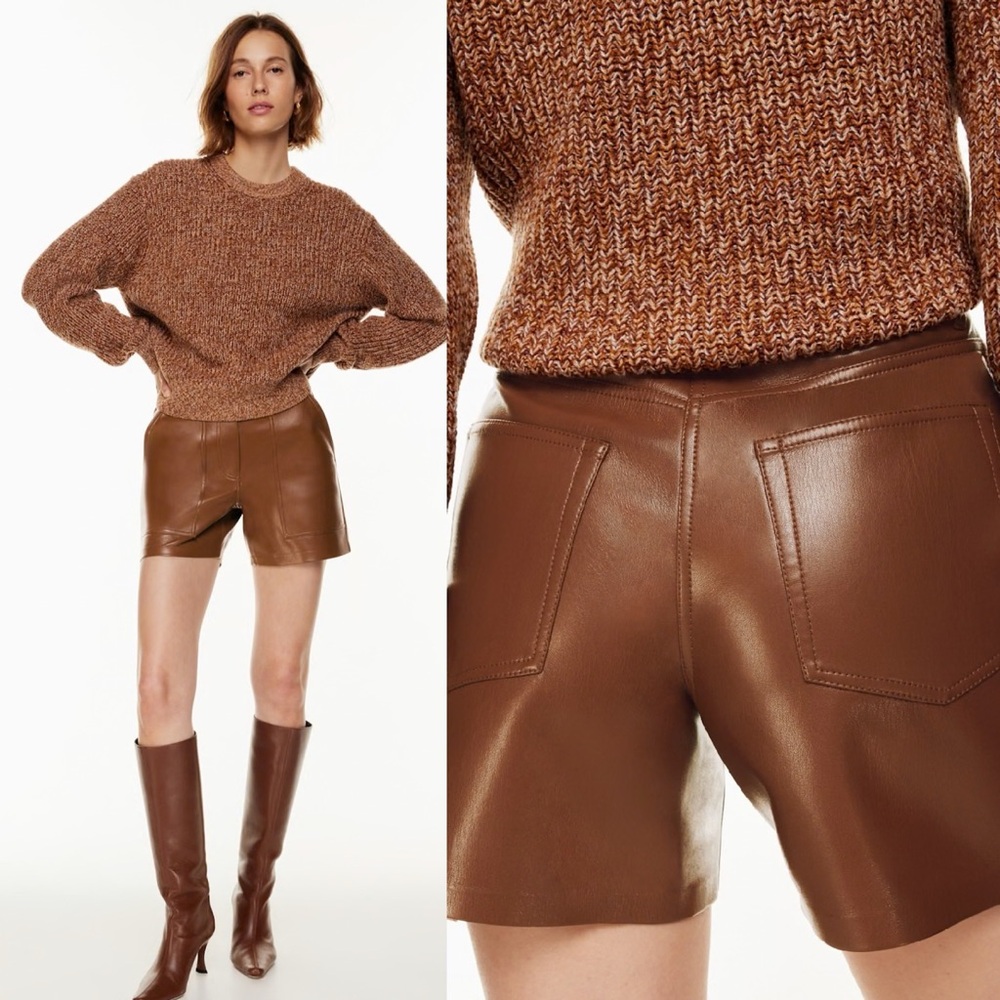 Wilfred High Waist ‘Nocture’ Brown vegan Leather Shorts